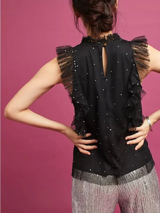 Anthropologie Ranna Gill Midnight Reverie Top (XS) - Picture 2 of 3